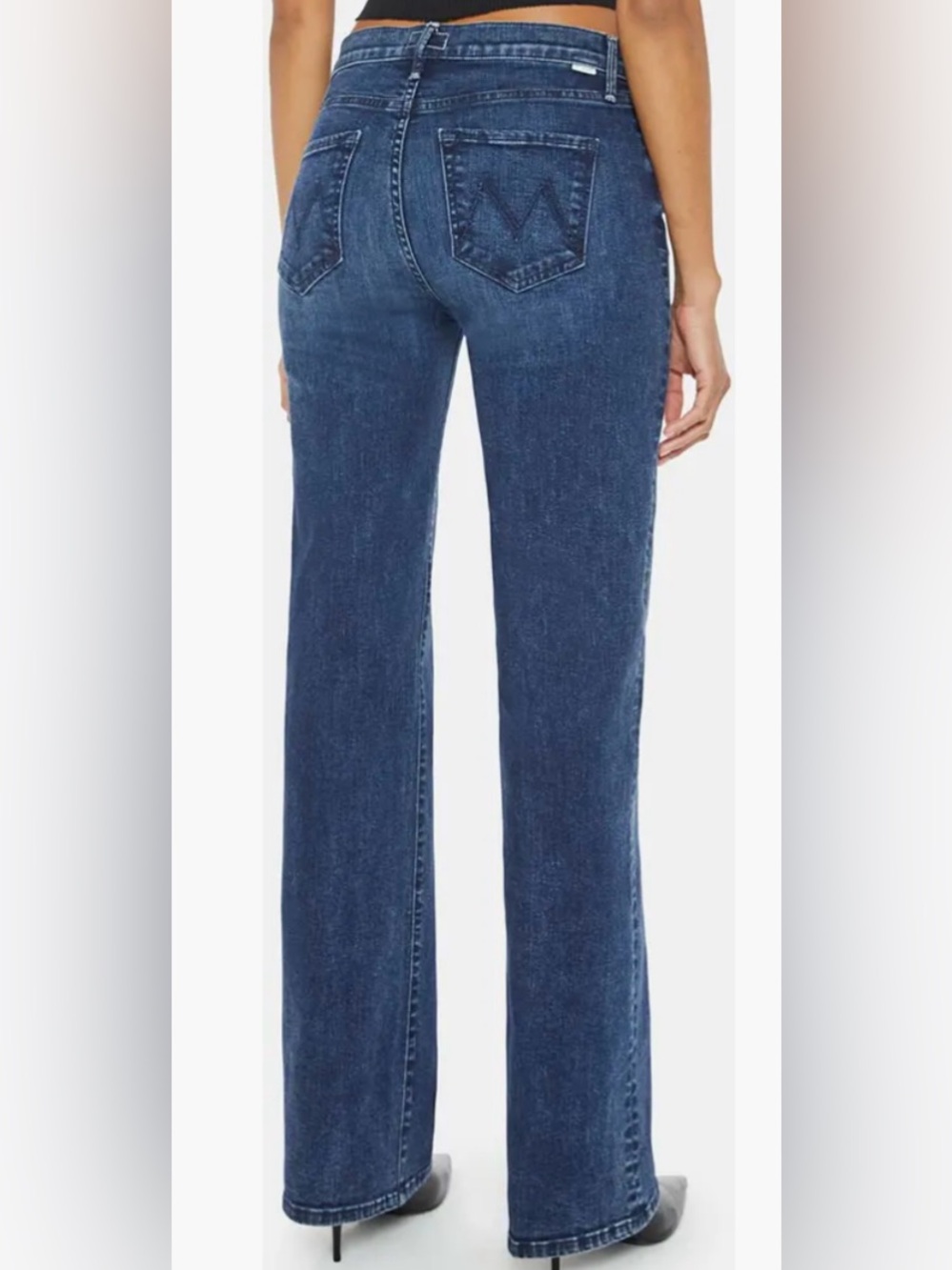 Mother High-Rise Wide-Leg Women's The Kick it Jeans in Dark Blue Size 31